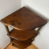 Corner shelf on a turned wooden stand
