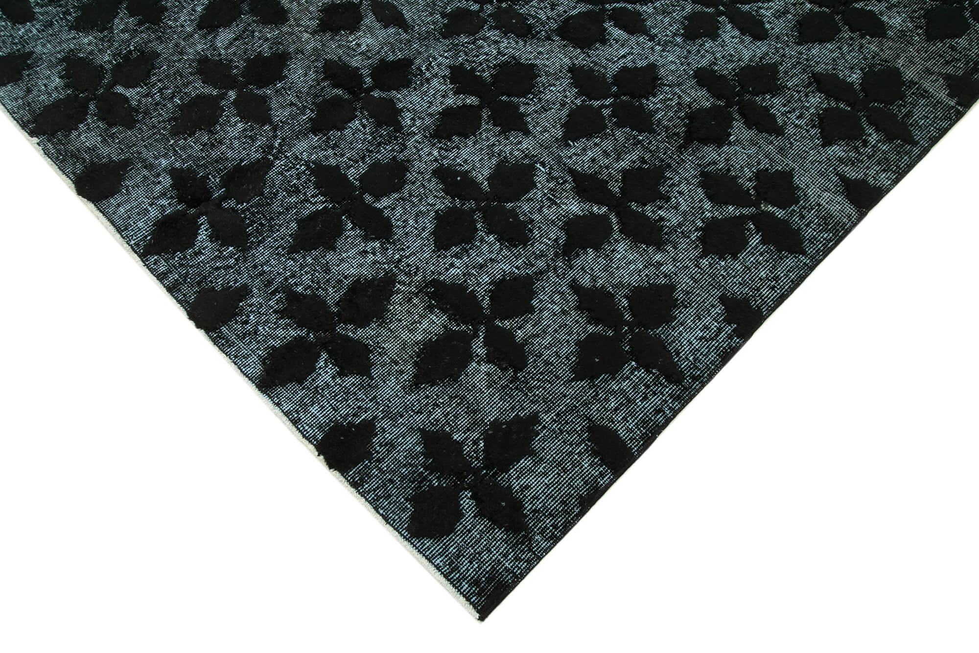 Hand-Knotted Bohemian Turkish 1980s 156 cm x 256 cm Black Carpet