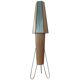 Rare Midcentury Rocket Floor Lamp, Metal and Straw, German Design