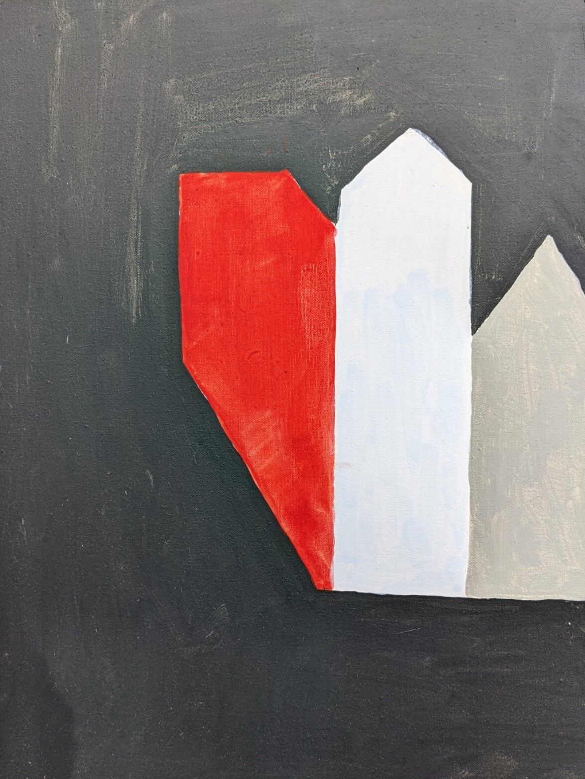 Mid-Century Modern "Dimension" Swedish Vintage Abstract Oil Painting, Framed