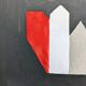 Mid-Century Modern "Dimension" Swedish Vintage Abstract Oil Painting, Framed