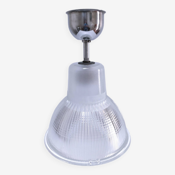 Holophane glass pendant light industrial design mid-20th century
