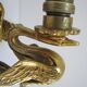Pair of appliques swans gilded bronze patinated empire style