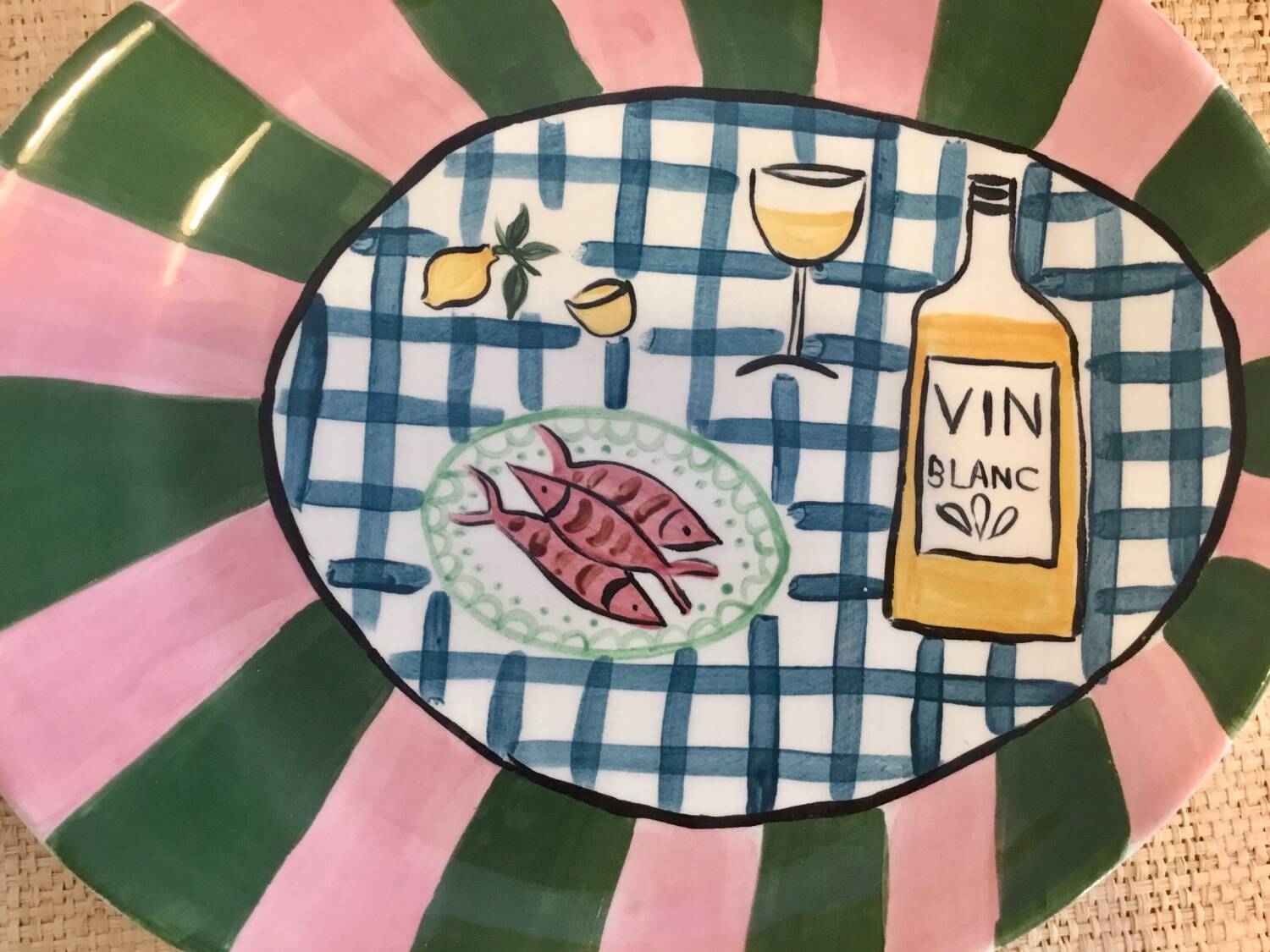 Large artisanal oval plate