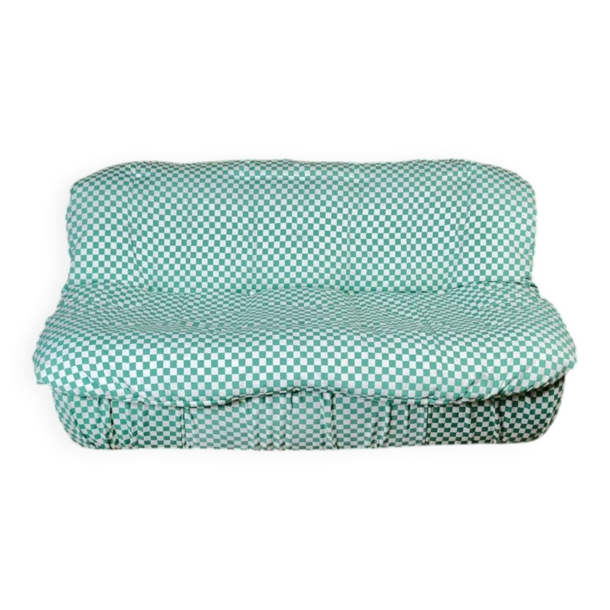 2-seater sofa in checked fabric, France, 1980