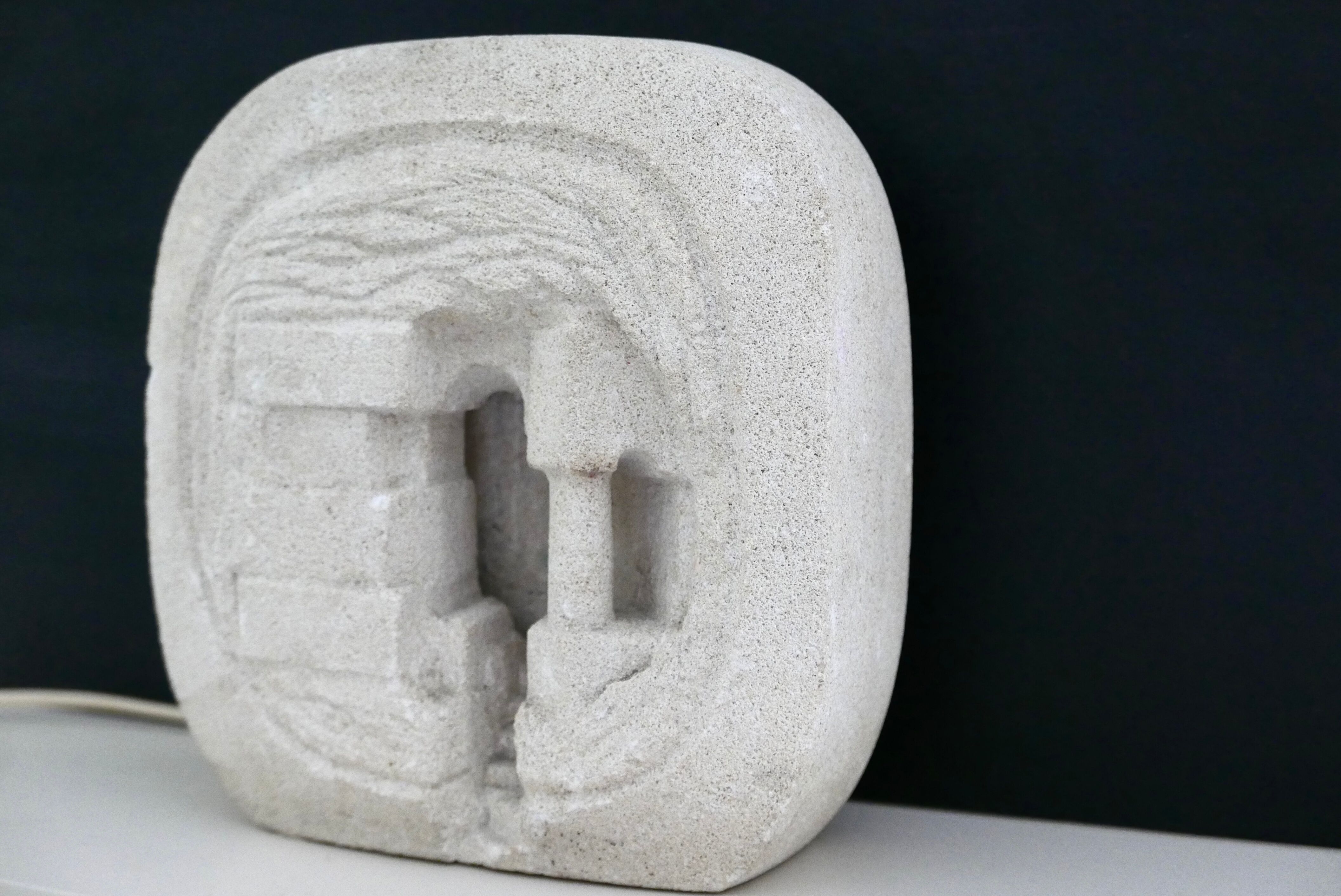 Arsène Galisson stone lamp 1960s