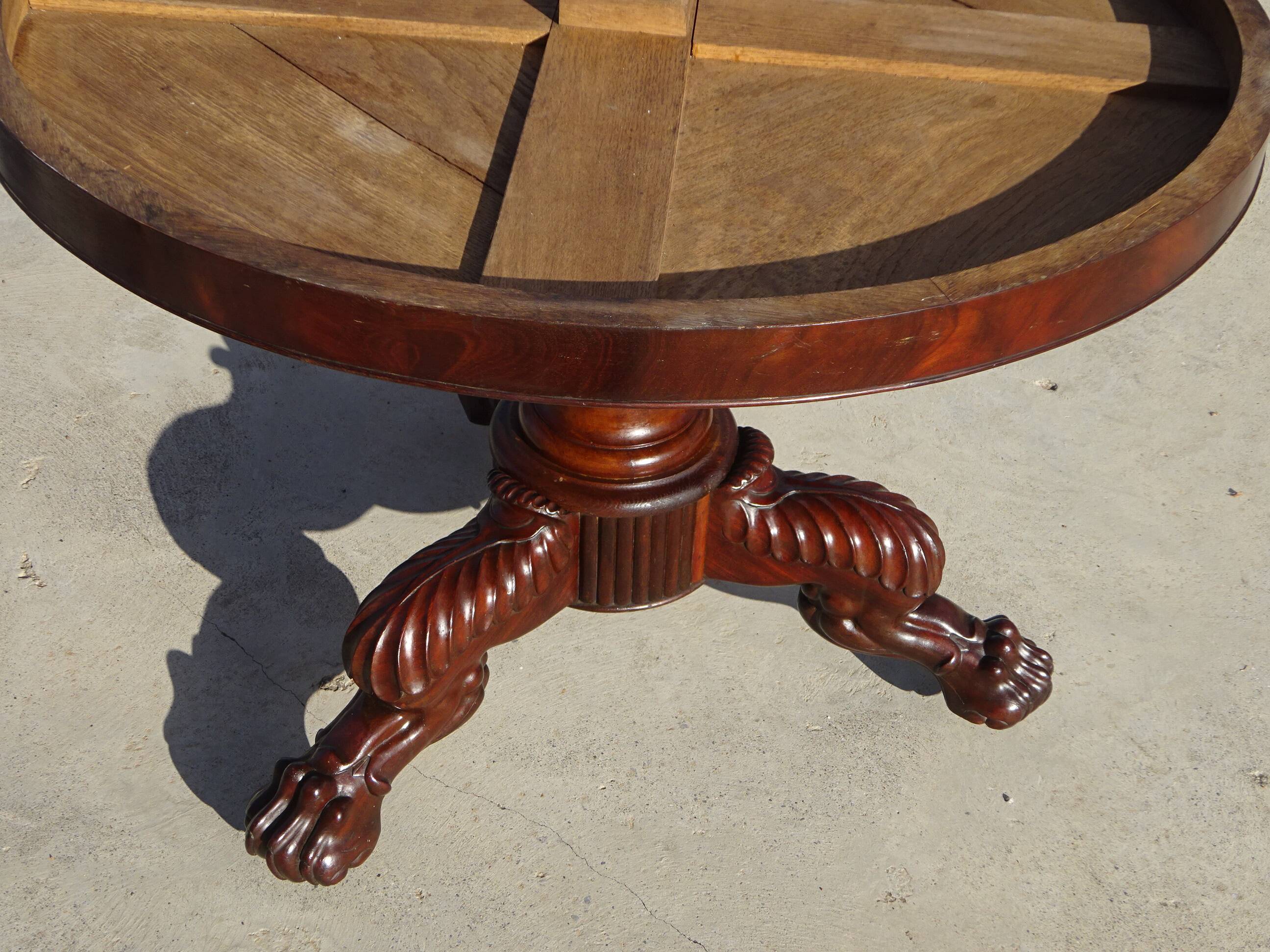 Empire guéridon, rotating marble top