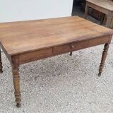 Table de Ferme rustique en chêne massif piètements louis Philippe 19ème -1m40