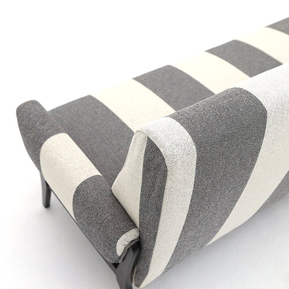 Three-seater wooden sofa, 1950s.