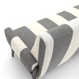 Three-seater wooden sofa, 1950s.