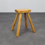 Tabouret vintage en bois, années 1970