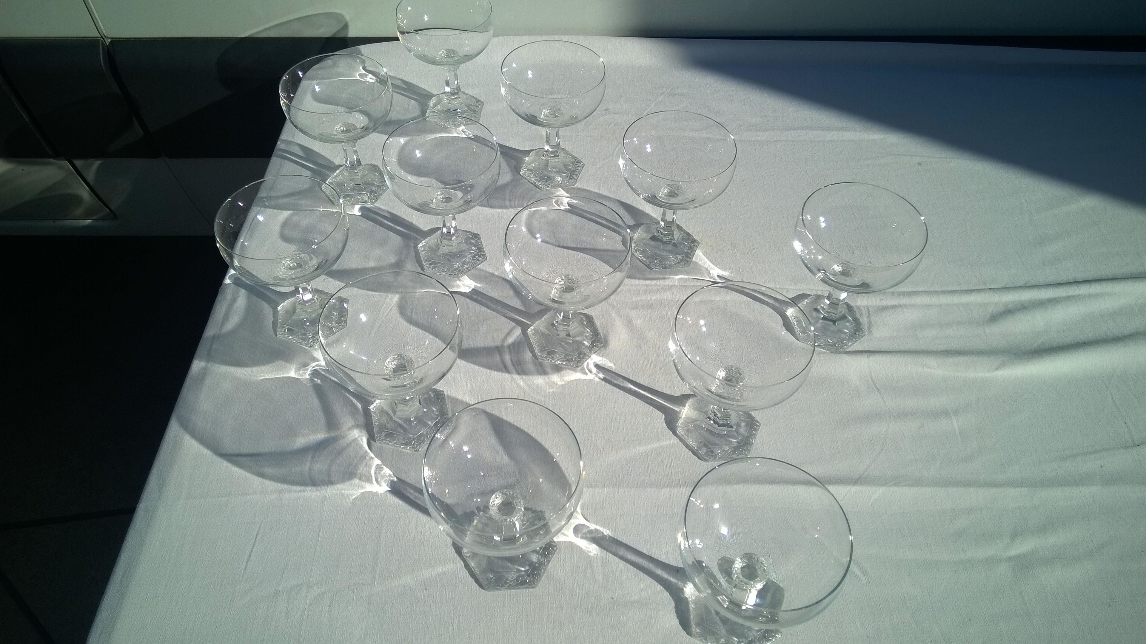 12 crystal champagne glasses