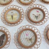Set of 8 wicker coasters and butterflies