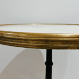 Table bistrot fonte marbre et laiton