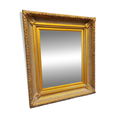 Miroir de salle de bain en or antique français avec élément chauffant