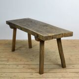 Solid oak farm table, raw art 1930s