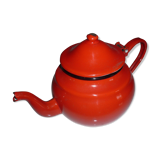 Théière fer émaillé rouge