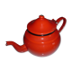 Théière fer émaillé rouge