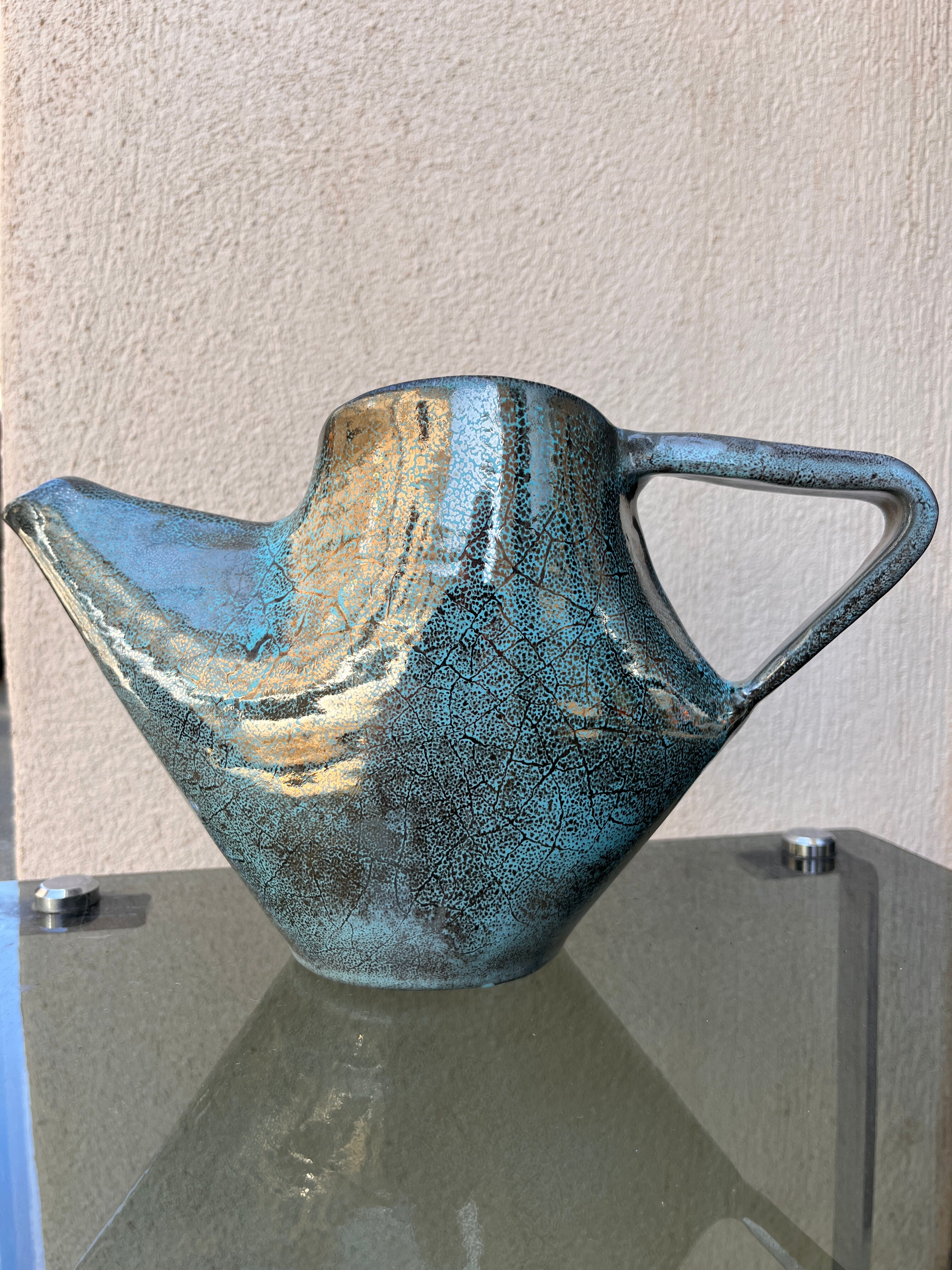sculptural vase, flamed ceramic, 1970