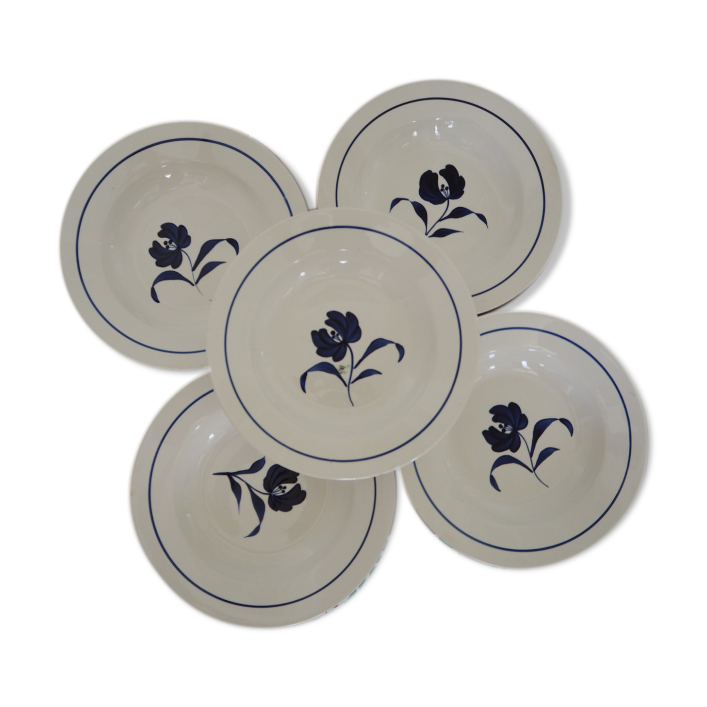 5 blue Agnes B plates