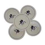5 assiettes Agnes B bleues