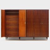 Large vintage mid century modern 6-door wardrobe in teak, 1960s