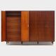 Grand armoire vintage moderne du milieu du siècle à 6 portes en teck, années 1960.