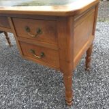 Solid cherry wood desk with leather top