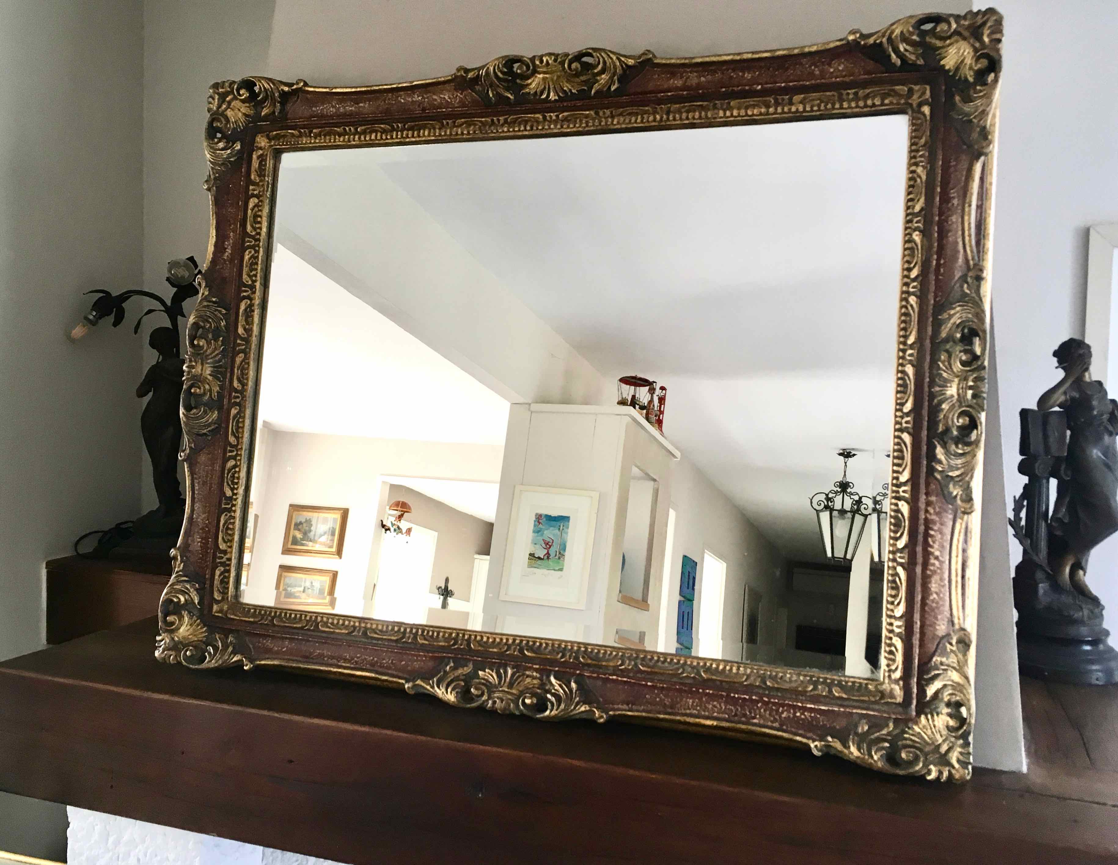 Rectangular baroque wall mirror