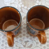 2 glazed terracotta mugs