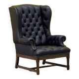 Vintage Tufted Leather Chesterfield Style Wing Back Chair (Price is For One Chair)