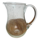 Biot bubbled and blown glass carafe