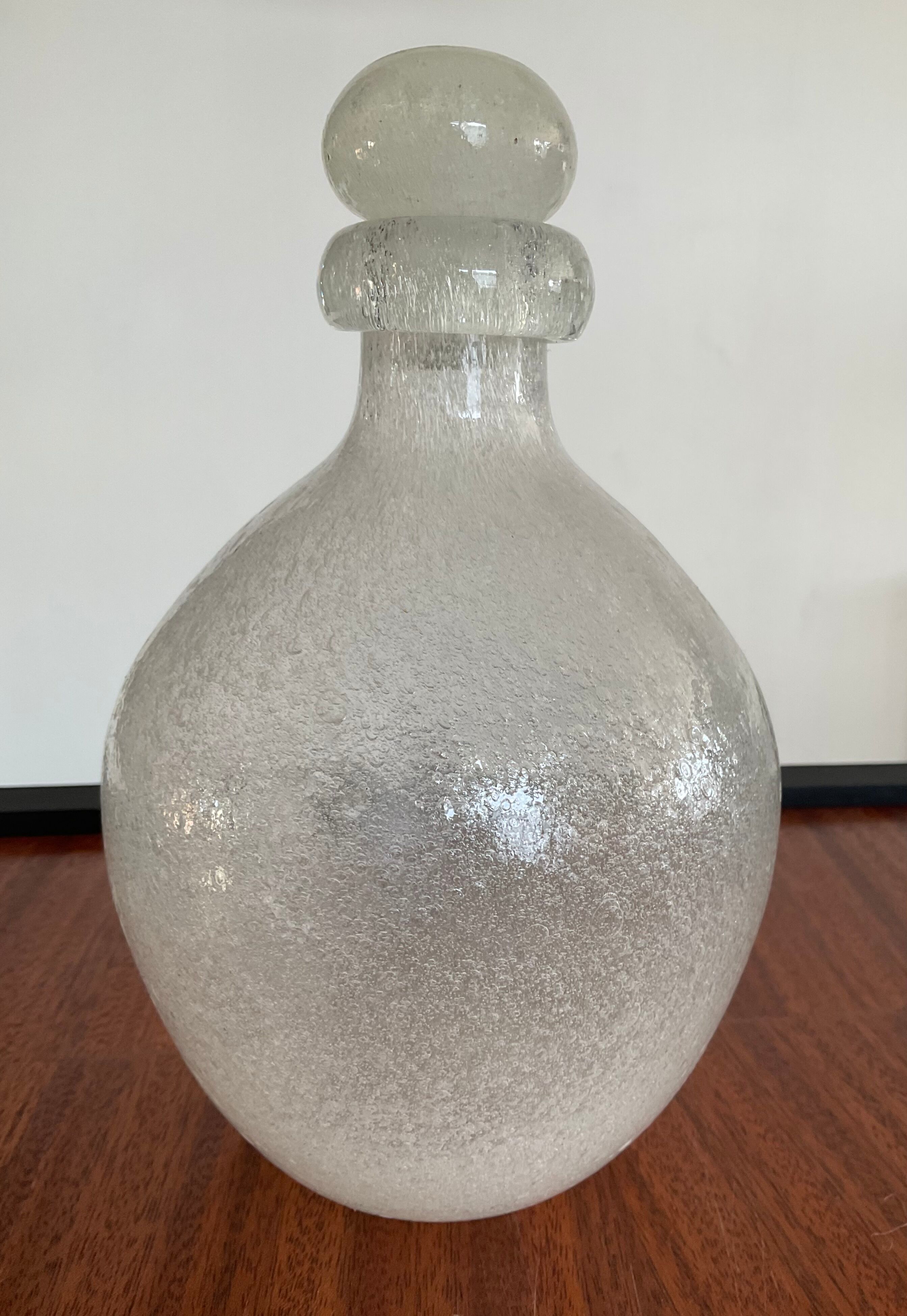 Vintage carafe blown bubble glass 70s