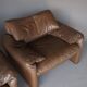 Maralunga Leather Armchairs by Vico Magistretti for Cassina, 1973