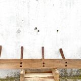 Large rustic coat rack - 14 wooden hooks - length 185 cm