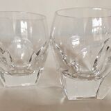 1960 crystal cup glasses ringing with cut-outs