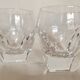 1960 crystal cup glasses ringing with cut-outs