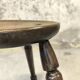 Vintage brutalist wooden tripod stool
