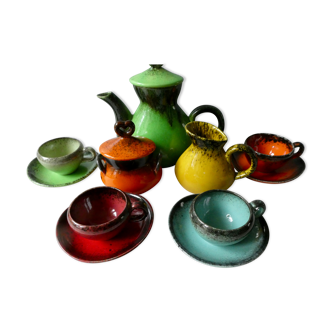 Keraluc Quimper France coffee service, 4 cups