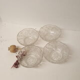 Set of 4 chiseled glass cups