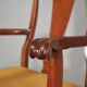 Antique Queen Anne armchair in mahogany and leather