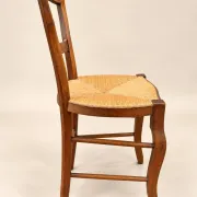 Set of 6 Louis-Philippe chairs — Carved backs — Straw seats