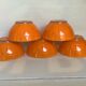 Five old orange duralex bowls