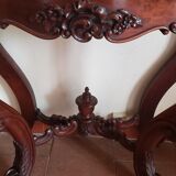 Console bois sculpté et marbre