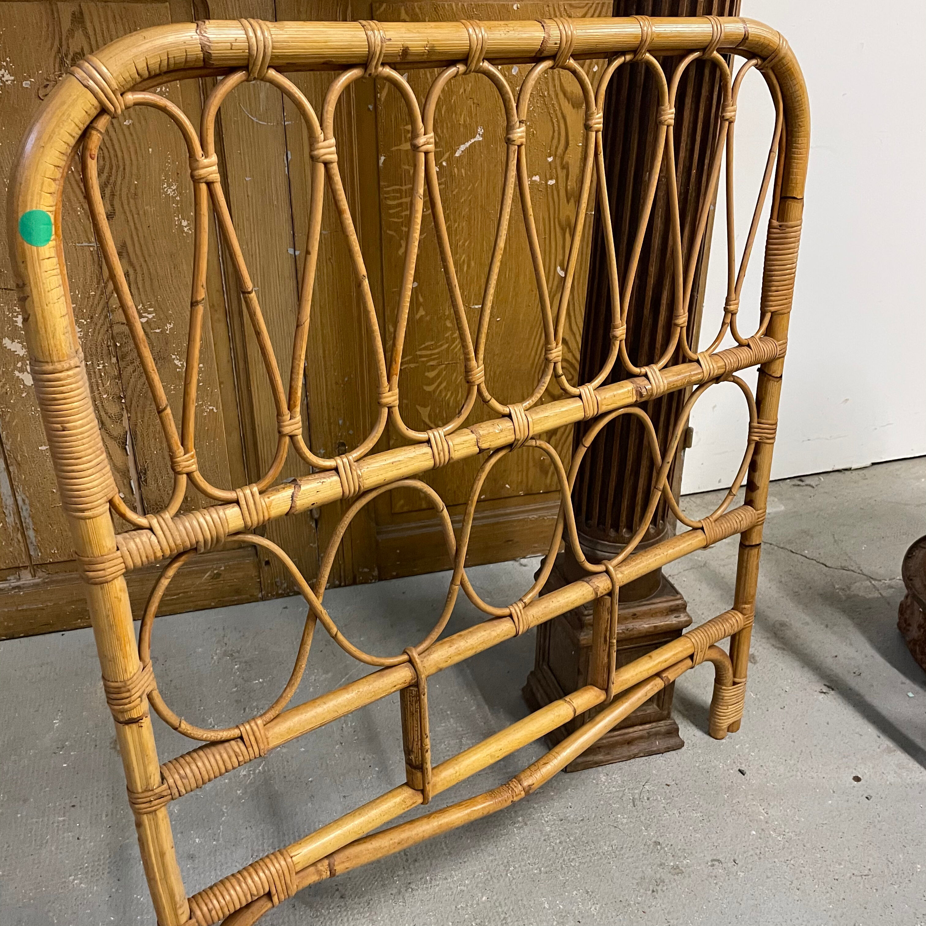 Vintage rattan headboard