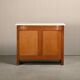 Art Deco Amsterdam School Cabinet Sideboard Oak and Marble, 1930s Netherlan