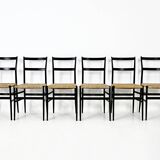 Set of 6 “Superleggera” Chairs by Gio Ponti for Cassina, 1950s