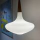 Suspension en opaline et teck Louis Kalff
