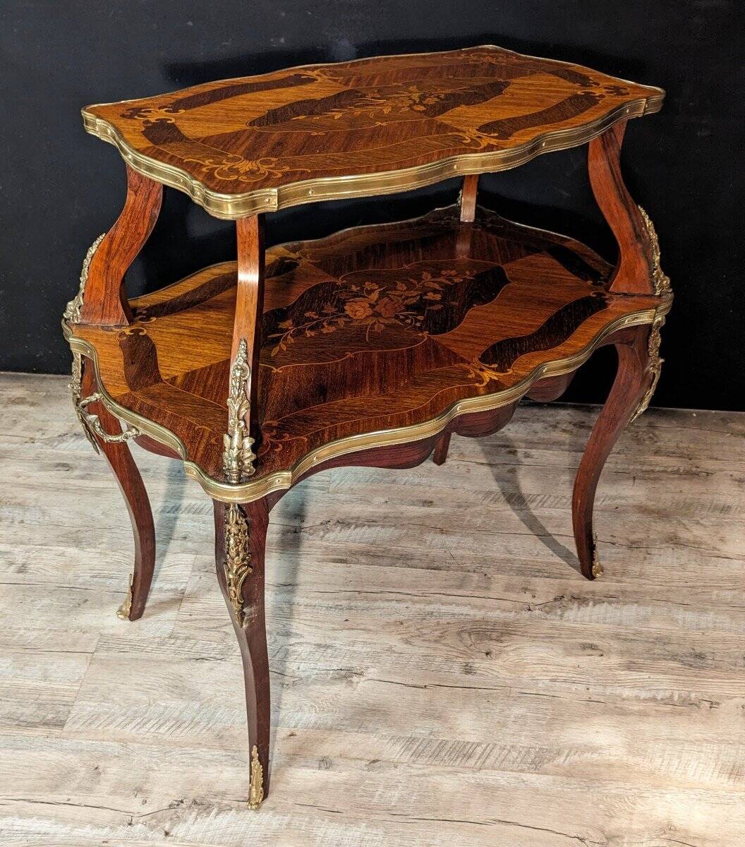 Louis XV Style Marquetry Tea Table
