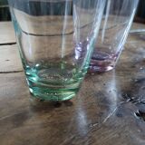 Set de 6 verres Lesieur France – base colorée vintage